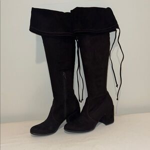 Women's Dark Brown Over-the-Knee Suede Boots